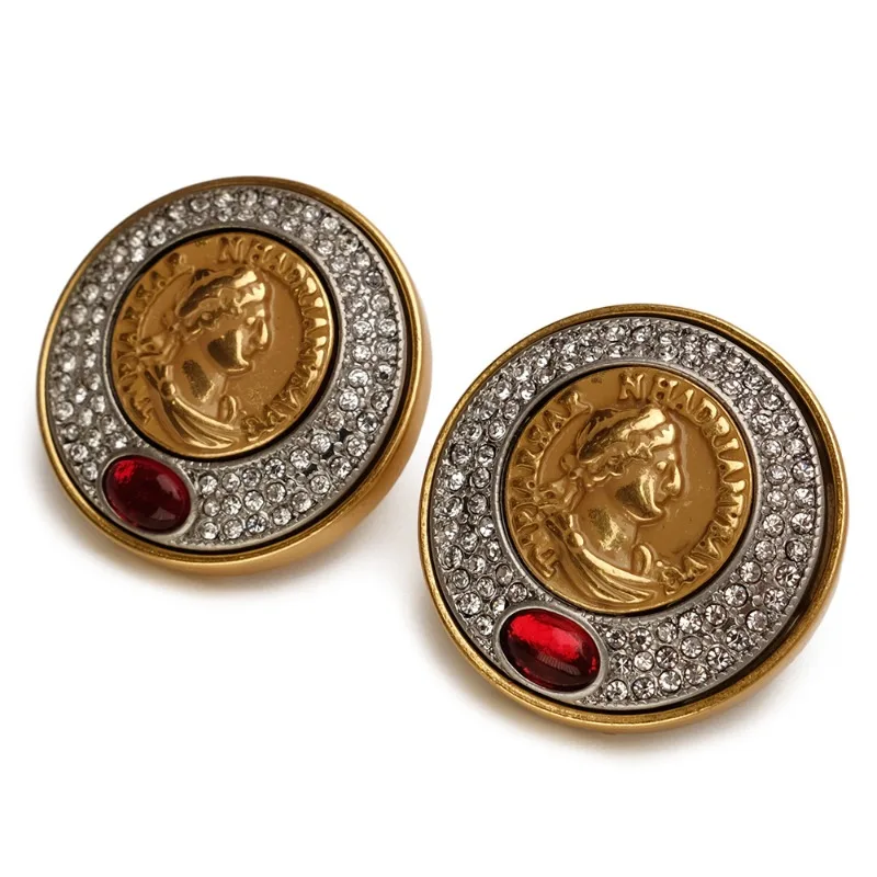 

Designer Luxury Gold-plated Rhinestone Retro Roman Figure Statue Women's Earrings Fashion Luxury Banquet Earrings for Women