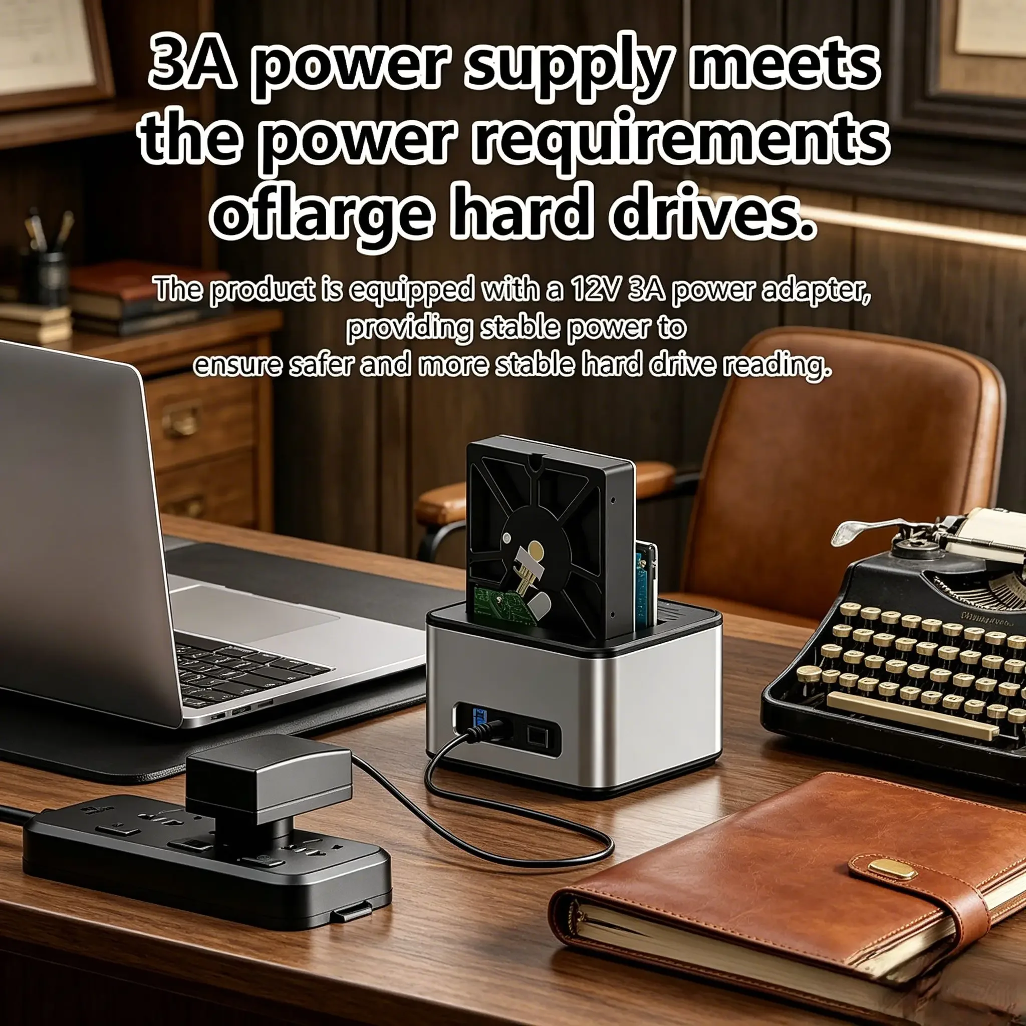 Dual Bay Offline Clone Docking Station, USB 3.0 to SATA Hard Drive Enclosure for 2.5/3.5 Inch SSD HDD