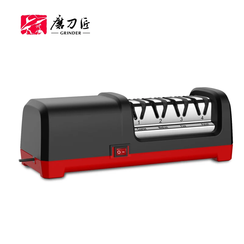 

TG2101 3-ступенчатая электрическая точилка для ножей, 20-градусная точилка для ножей с шлифовальной кромкой для кухонных ножей с заточкой и полировкой