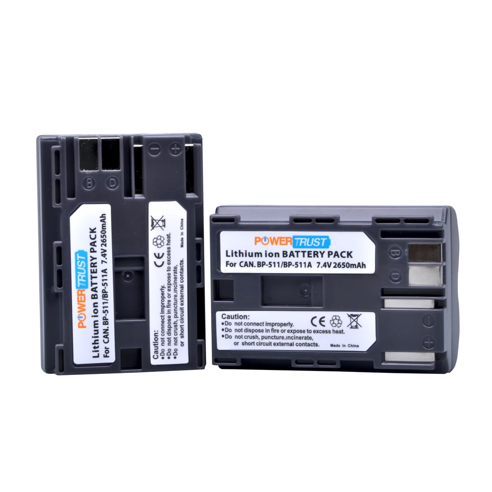 

BP-511 BP511 BP-511A Batteries for Canon PowerShot G1 G2 G3 G5 G6 90 90IS EOS 40D 300D 5D 20D 30D 50D 10D D60 MV30i 300 Camera