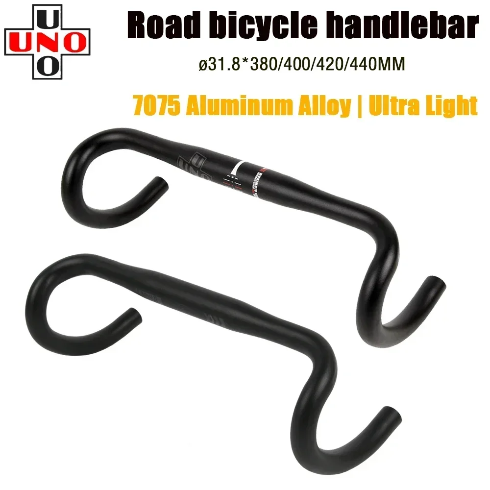 

UNO Ultralight 7050 Aluminum Bent Handlebar Racing Bicycle Road Bike Handlebar 31.8*380/400/420/440mm Drop Bar Bicycle Handle