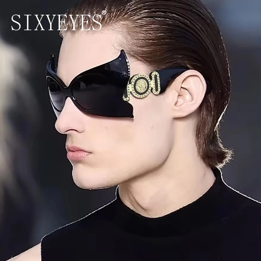 

Fashion Butterfly Sunglasses Women Men 2024 Oversized Brand Designer Unique Bat Sun Glasses Steampunk Party Eyewear Shades UV400