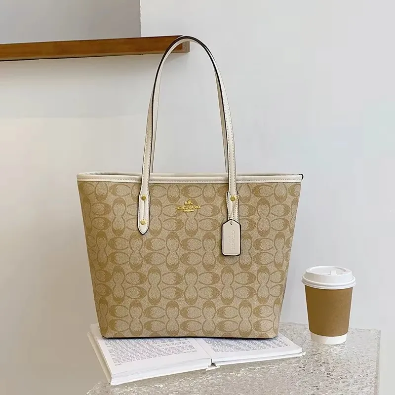 

Elegant Solid Color Leather Tote Bag Paris Fashion Designer Crossbody Handbag Large Capacity Stylish Commuter Shopper Purse