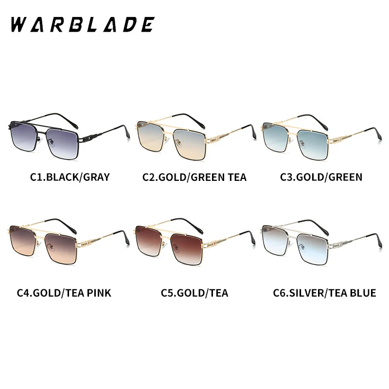 Classic Square Sunglasses Cool Men Vintage Luxury Brand Design Metal Sun Glasses Women Retro Pilot Shades UV400 Oculos De Sol