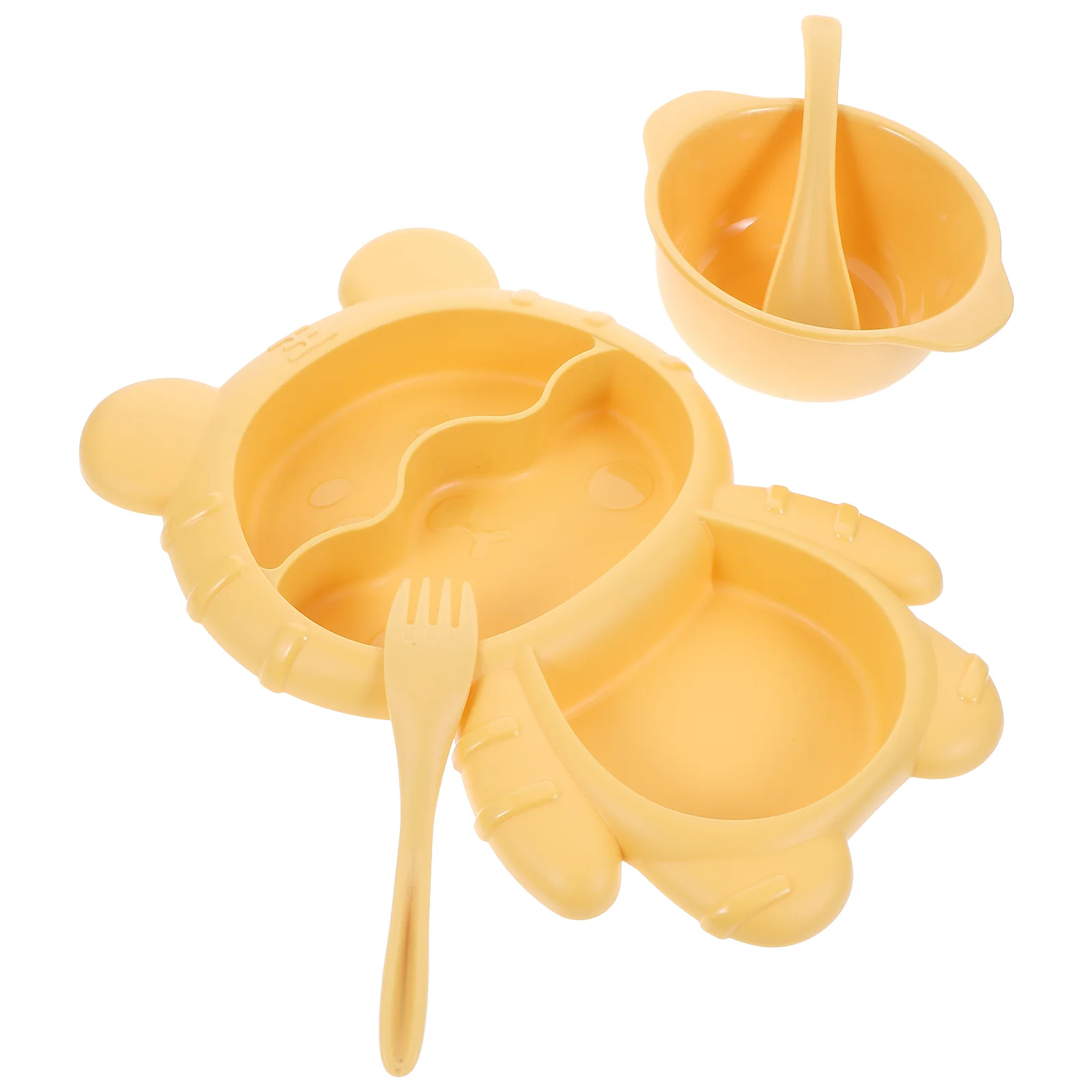 Snack Serving Plate for Baby Cartoon Divided Toddler Spoons Dinner Pp Child Plates