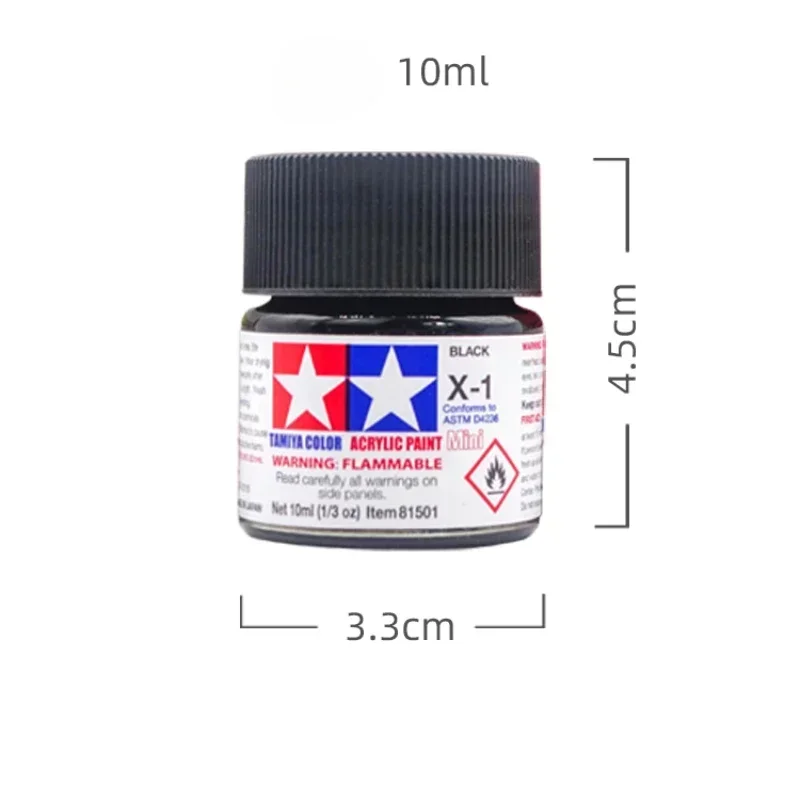 Tamiya 10ml Gloss Series Water-Based Propylene Oil Paint X1-X35 Colors Painting For Military Model Acrylic Paint Hobby DIY