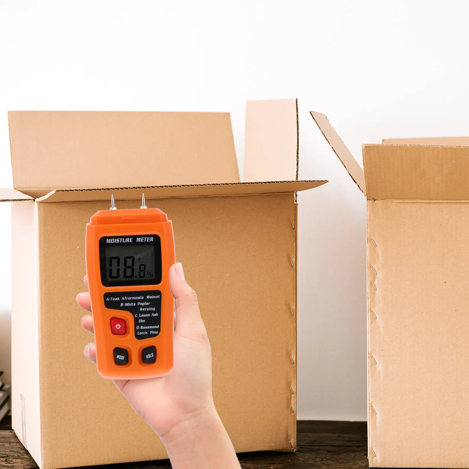 1Pcs Reliable Moisture Meter for Wooden Floors Walls Paperboard Cartons LED Digital Display Compact Ergonomic Design