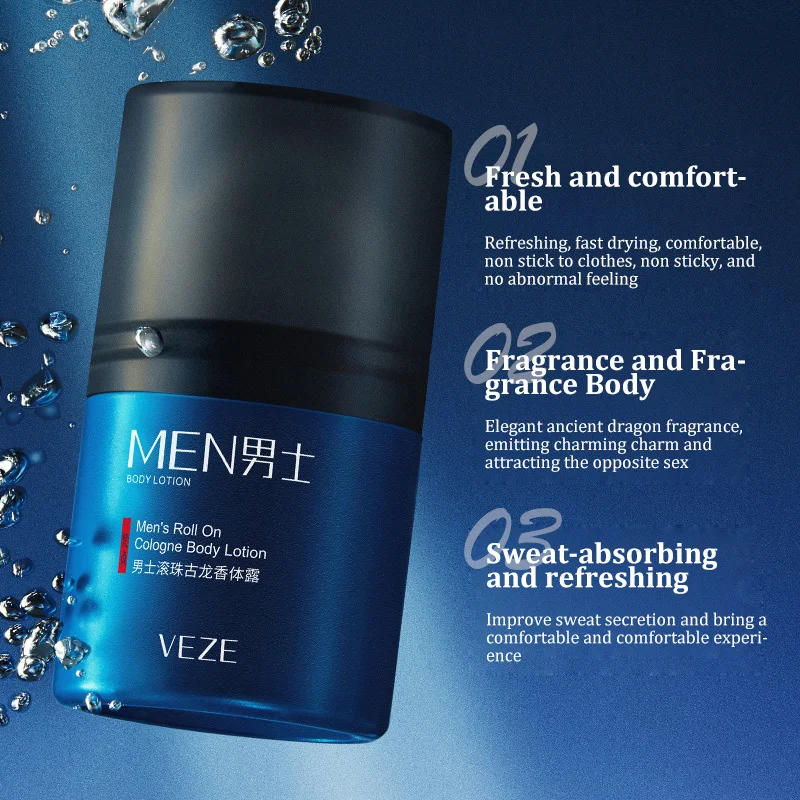 โลชั่นทาตัว VENZEN สำหรับผู้ชาย กลิ่นหอม ลดเหงื่อ ลูกกลิ้งโรลออน สดชื่น ซึมซาบเร็ว บำรุงผิว ลดกลิ่นกาย