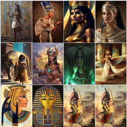 DIY 5D Diamond Painting Ancient Egypt Queen Pharaoh Mural Full Square Drill Mosaic Embroidery Cross Stitch Kits Home Decor