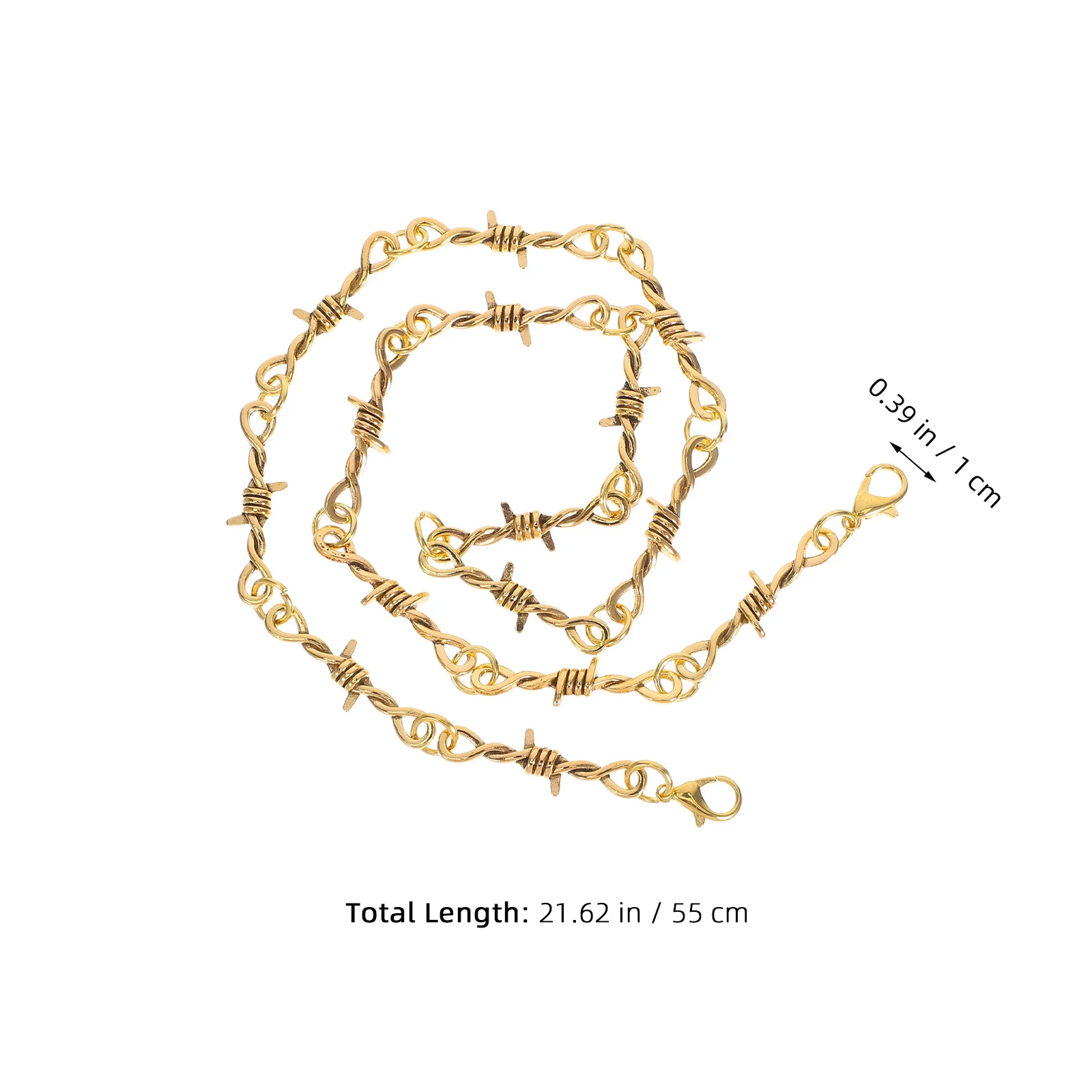 Barbed Wire Punk Necklace Adjustable Metal Link Chain Gothic Thorn Choker Hiphop Jewelry Choker Necklace