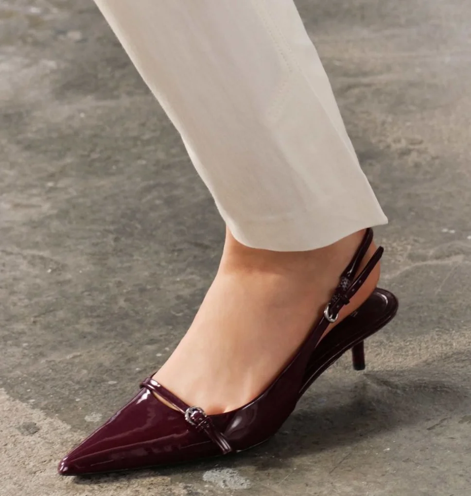 صيف جديد براءات الاختراع والجلود الصنادل النسائية أزياء وأشار مشبك معدني أزياء مثير مضخات مصمم اللباس عالية الكعب حذاء المرأة #6