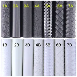 Black White Plain Solid Smooth Lichee Texture Scales Embossed Faux PU Leather Fabric For Decoration Craft DIY Sewing K001