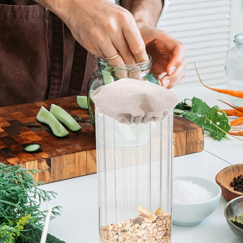 

3pcs Fermentation Tank Cloth Covers Reusable For Glass Jar Wide Mouth Canning Lids Sourdough Starter Bottle Cap Storage Jar Lid