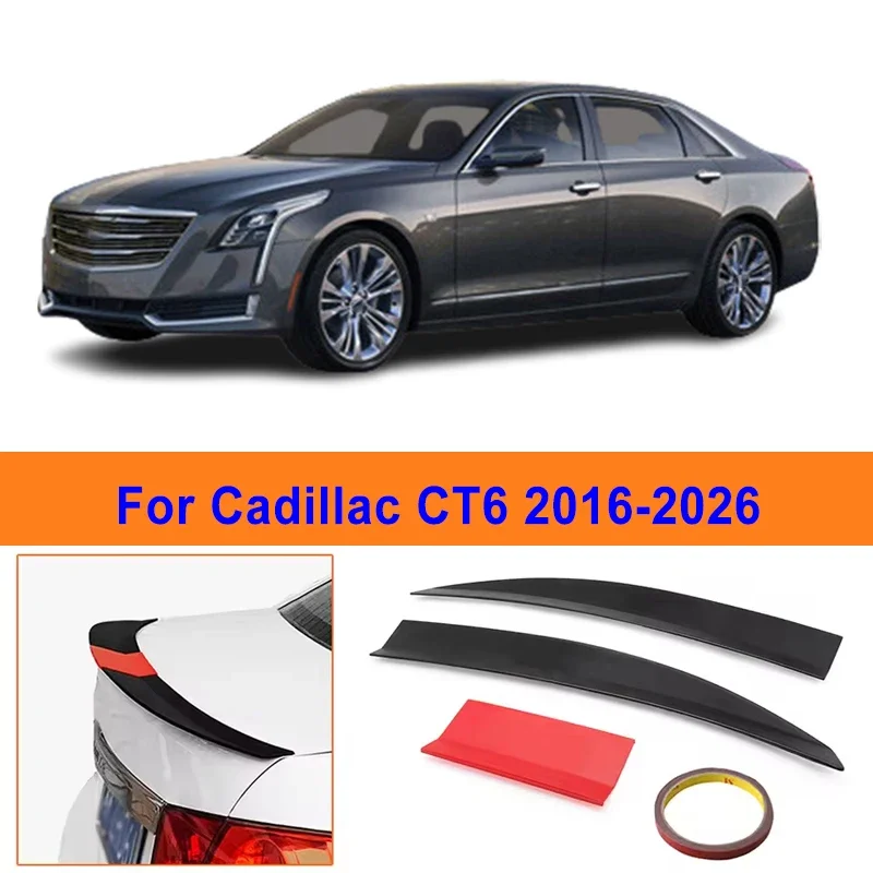 

For Cadillac CT6 2016-2026 3-Section ABS Rear Trunk Spoiler 115-125cm Adjustable Sports Decor Top Wing Car Exterior Parts