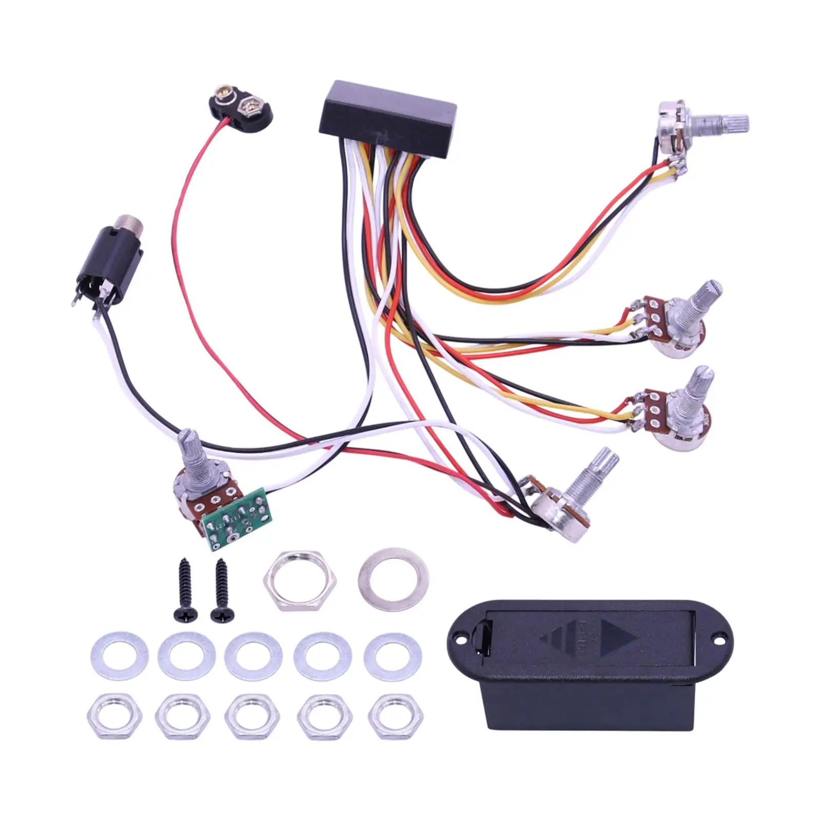 Prewired Active Pickup Circuit for Electric Bass Guitar EQ Tone Kit Enhanced Output and Easy Installation