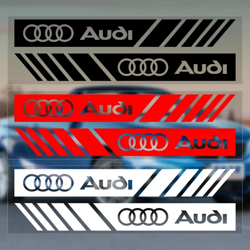 2pcs Car PVC Stripe Racing Strips Rear View Mirror Stickers For Audi Q7 Q3 Q5L Q2L S4 S5 S6 S7 S8 A4L A3 A4 A7 A5 RS3 B6 B8 B7