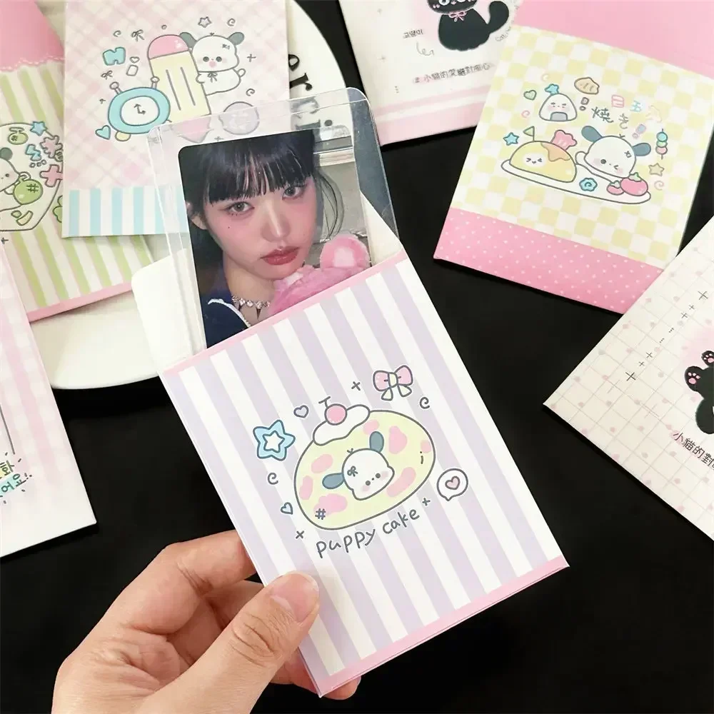 Imagem -04 - Coreano Ins Bonito Doce Cor Cartão Envelope Bolso de Papel Kawaii Kpop Ídolo 3-polegada Photocard Faça Você Mesmo Embalagem Decoração Bolsa Protetor 10 Peças