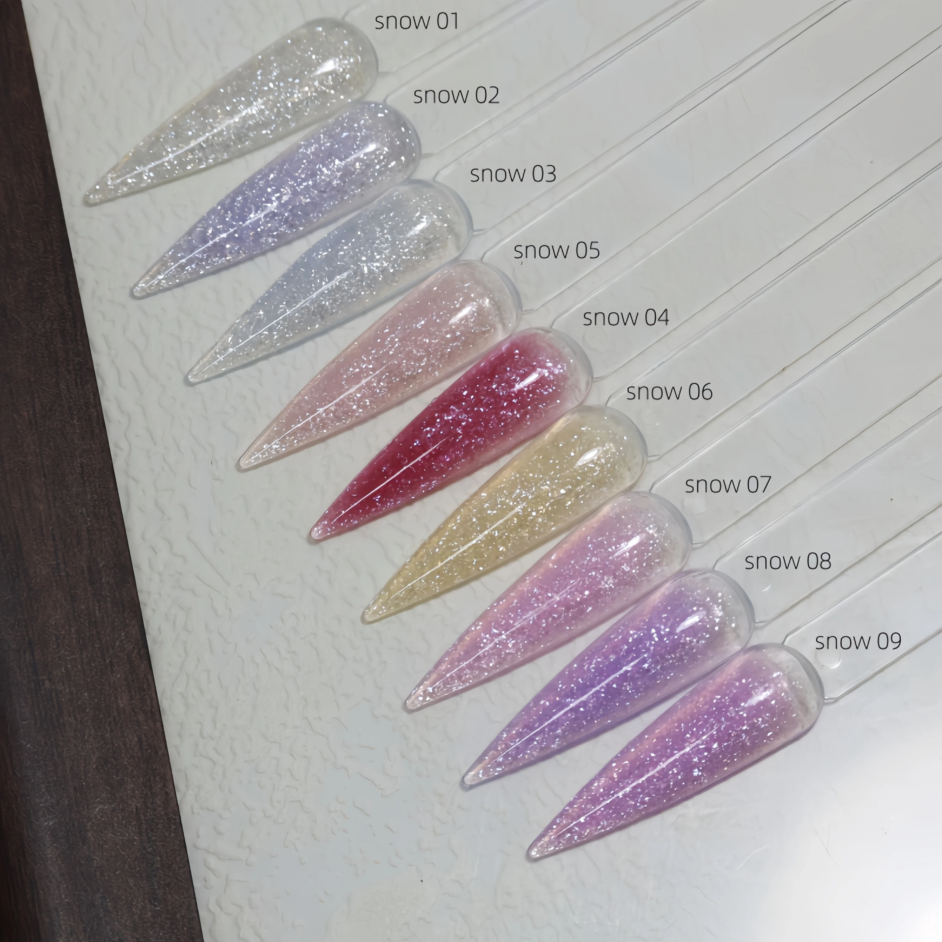 MSHARE 50ml Snow Glitter Builder Nail Gel Tpo Free Self Leveling UV LED Nail Extension Gel Medium Liquid Nail Strengthening Gel