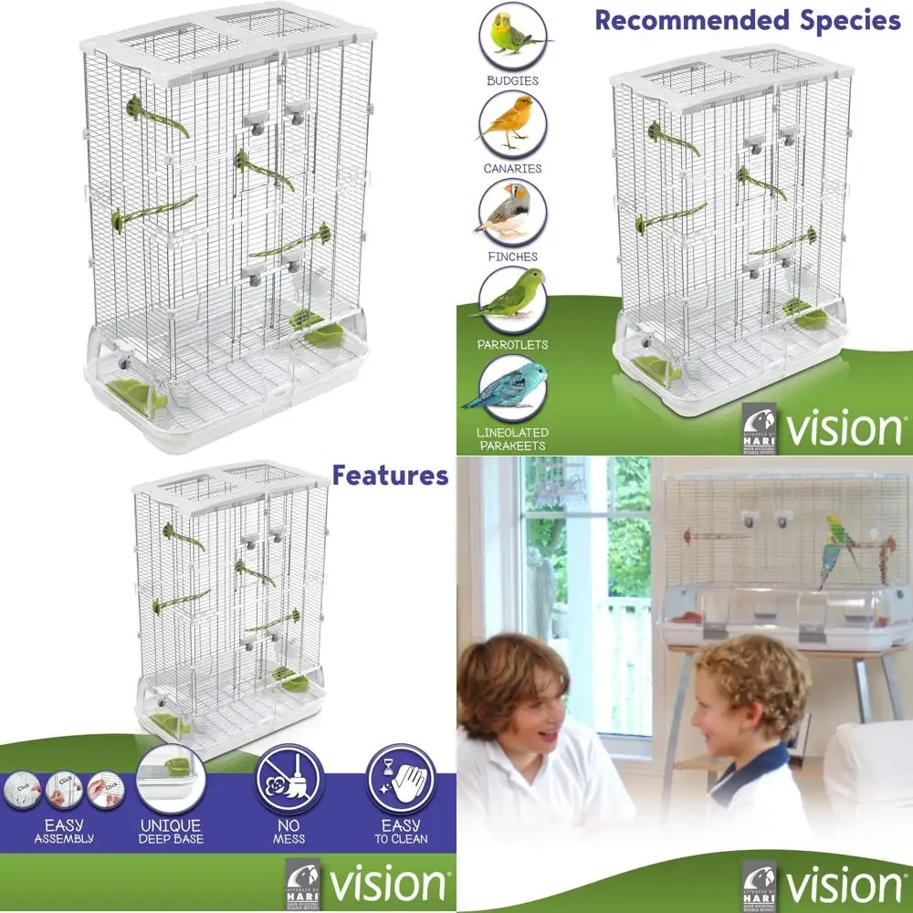 

Medium Tall Bird Cage for Parakeets, Finches, and Canaries - Ideal Avian Habitat
