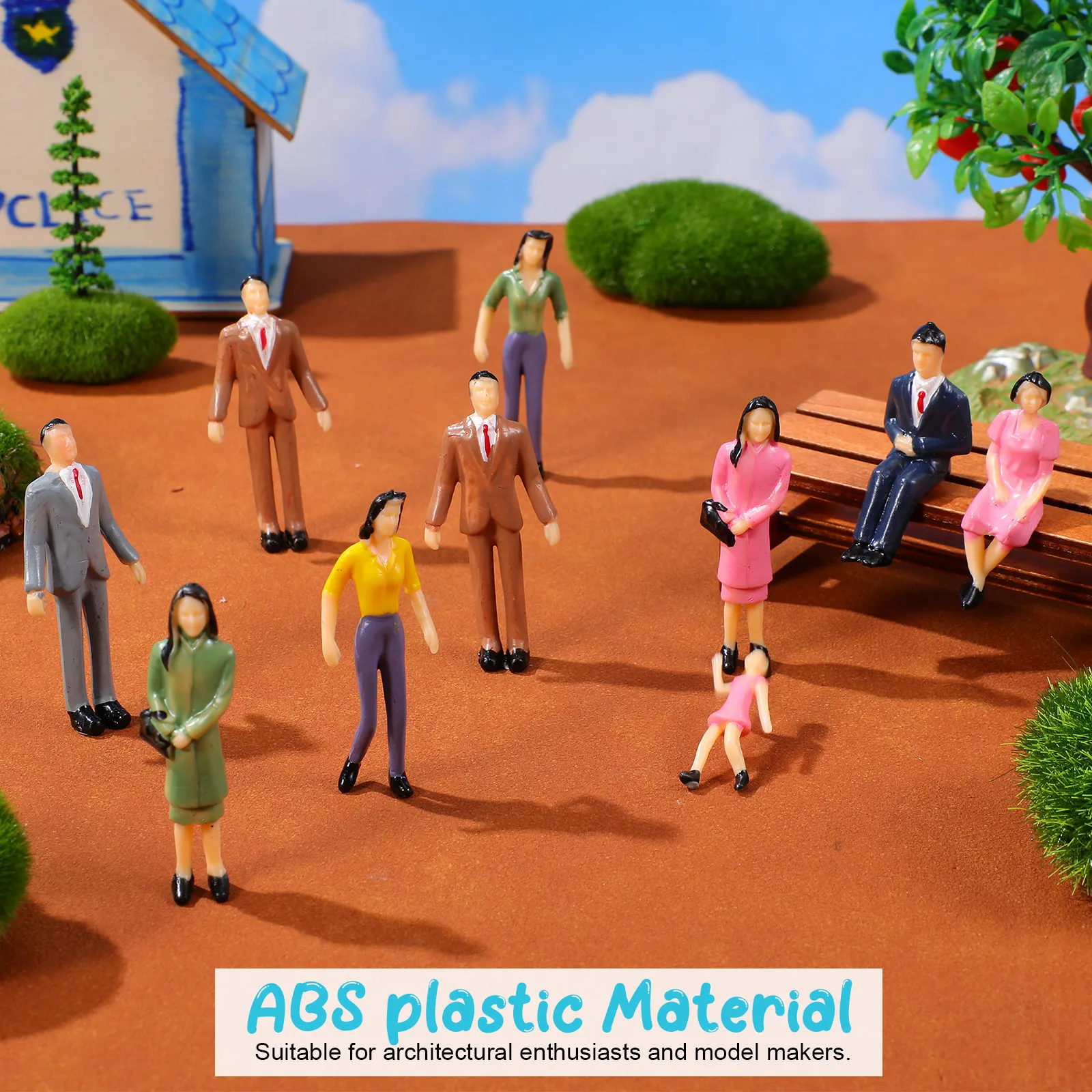 30Pcs Detailed ABS Miniature Scene People Models for Sand Table Accessories Dollhouse Scenes Miniature Landscape Decoration