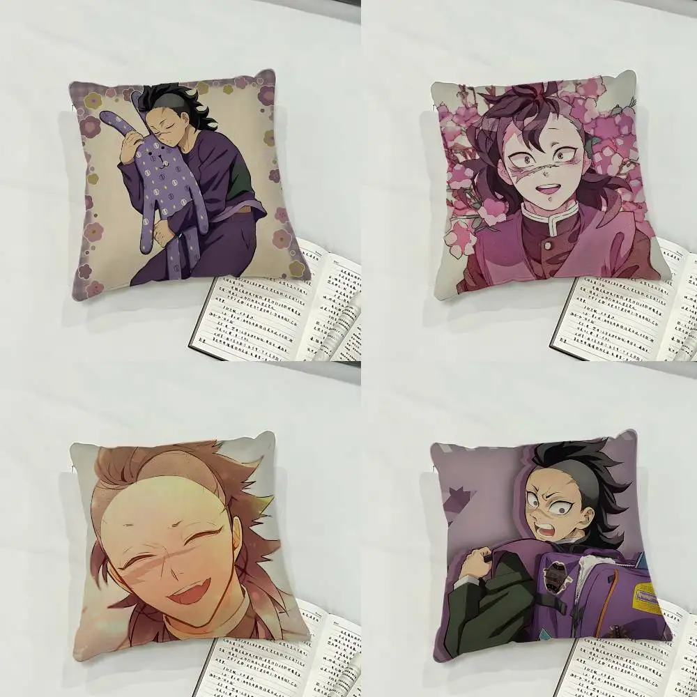 Genya Shinazugawa - كيس وسادة غطاء وسادة ناعم لطيف رمي كيس وسادة لسيارة أريكة المخدة البوليستر مع سحاب #2