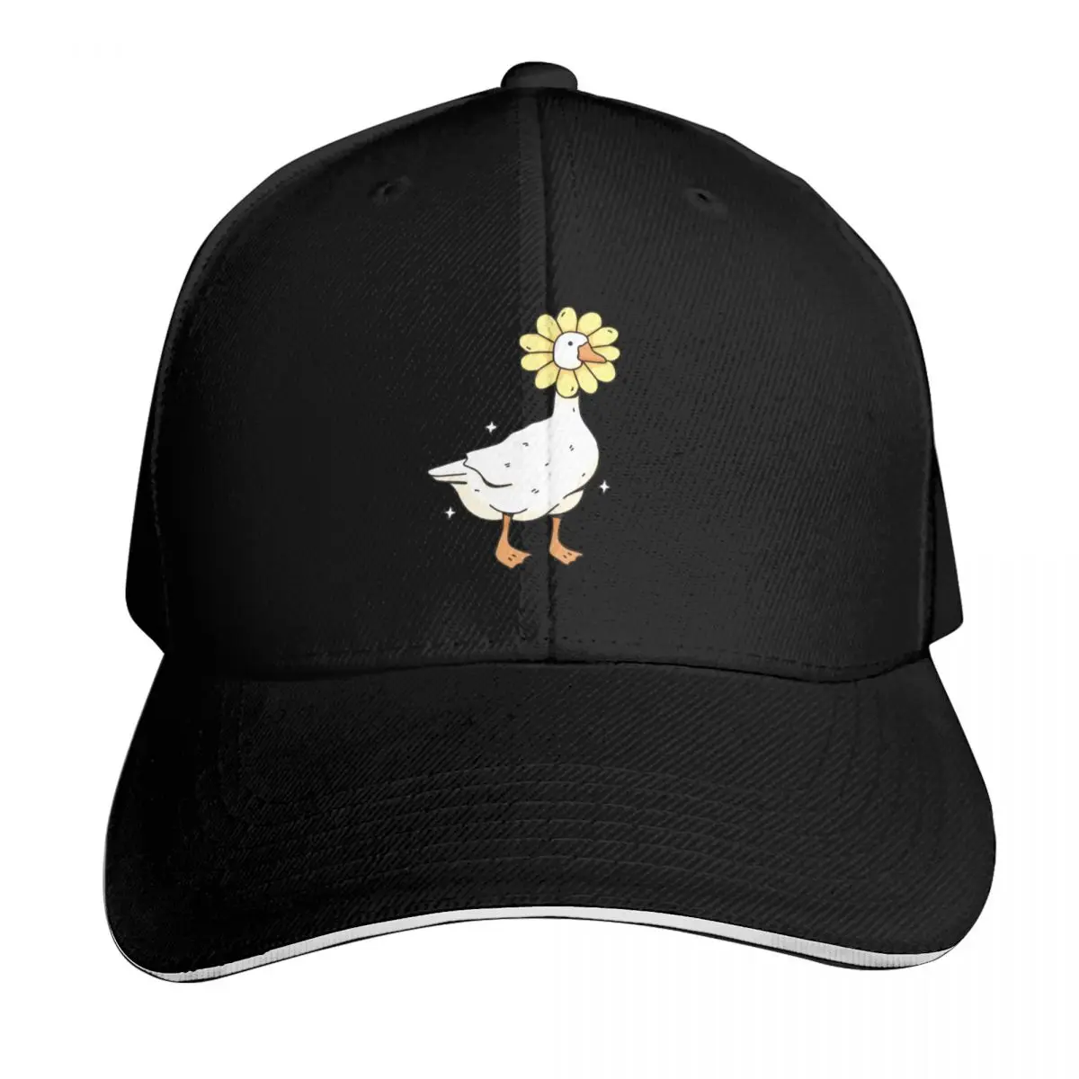 daisy goose illustration Baseball Cap Adjustable Buckle Closure Moisture Wicking Quick Dry Curved Brim Classic Fit
