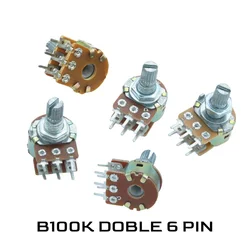 Double potentiomètre linéaire B100K 100k OHM kΩ, 100k