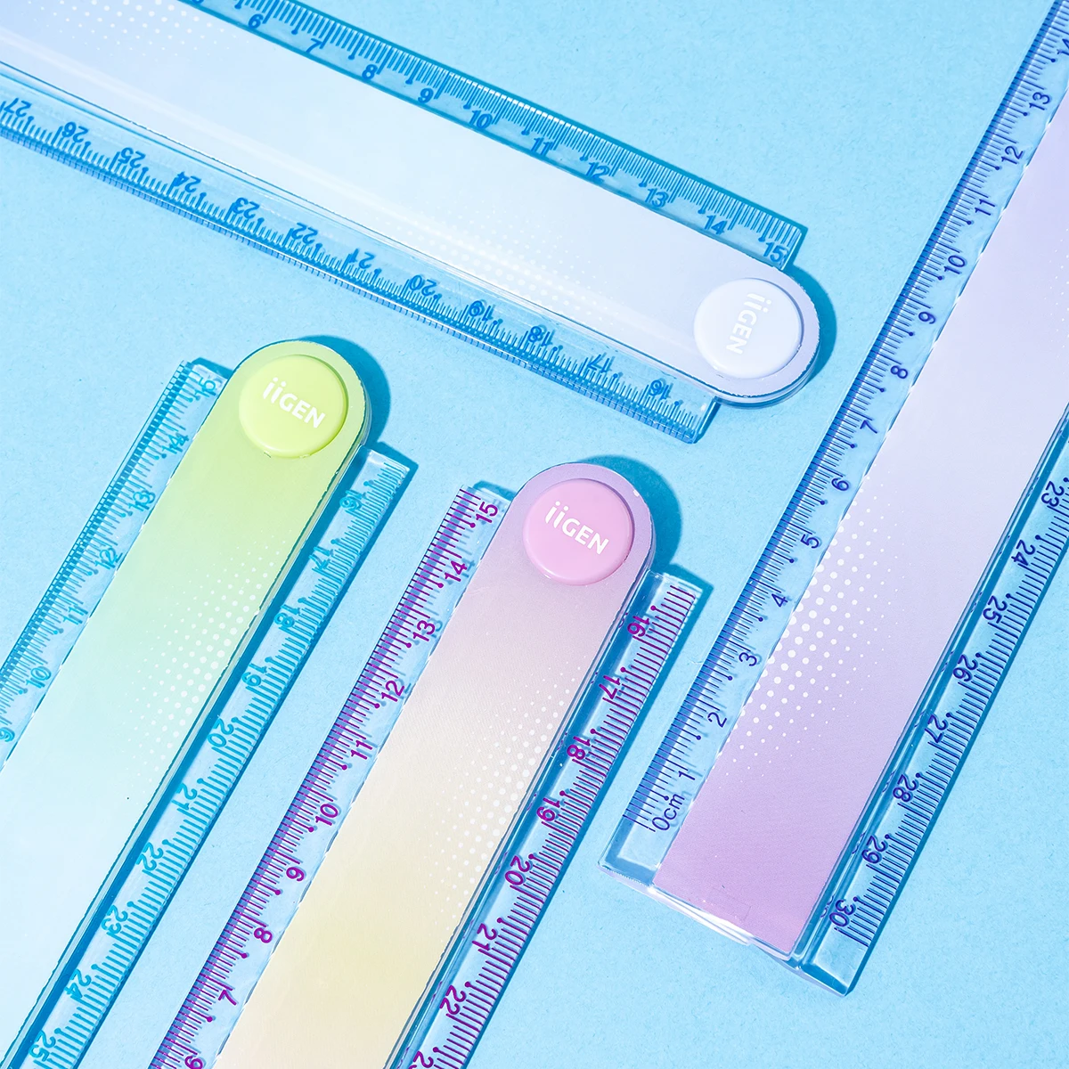 Student 30cm Folding Soft Ruler Dopamine Gradient Color Ruler