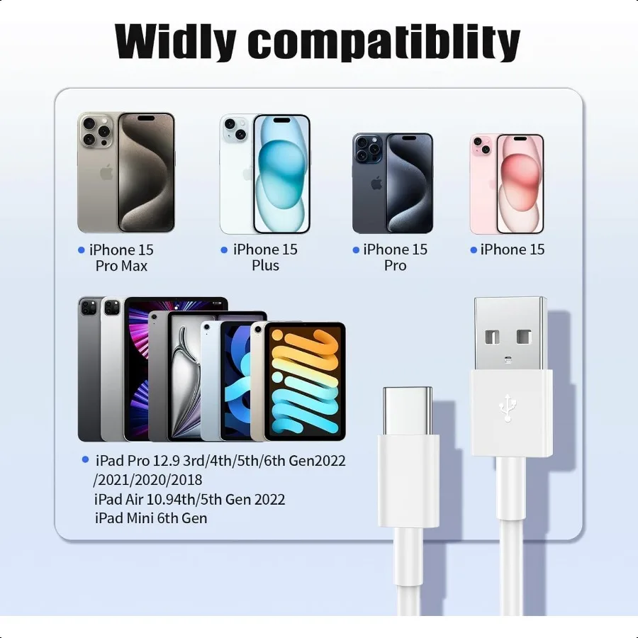 2パック 3フィート 車載CarPlayケーブル Apple iPhone 16 Pro 16 15 Pro Max 15 Plus 15 USB A to USB C CarPlay充電コード iPad Pro 12.9対応