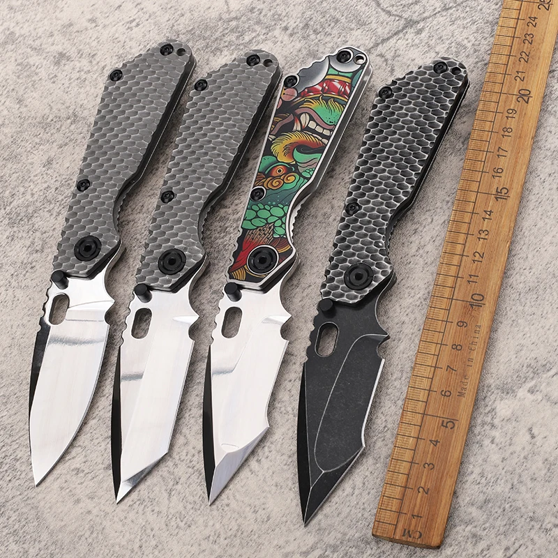 Folding EDC Knife D2 Steel Blade Titanium Alloy Handle Portable Camping Outdoor Survival Fishing Fruit Collection