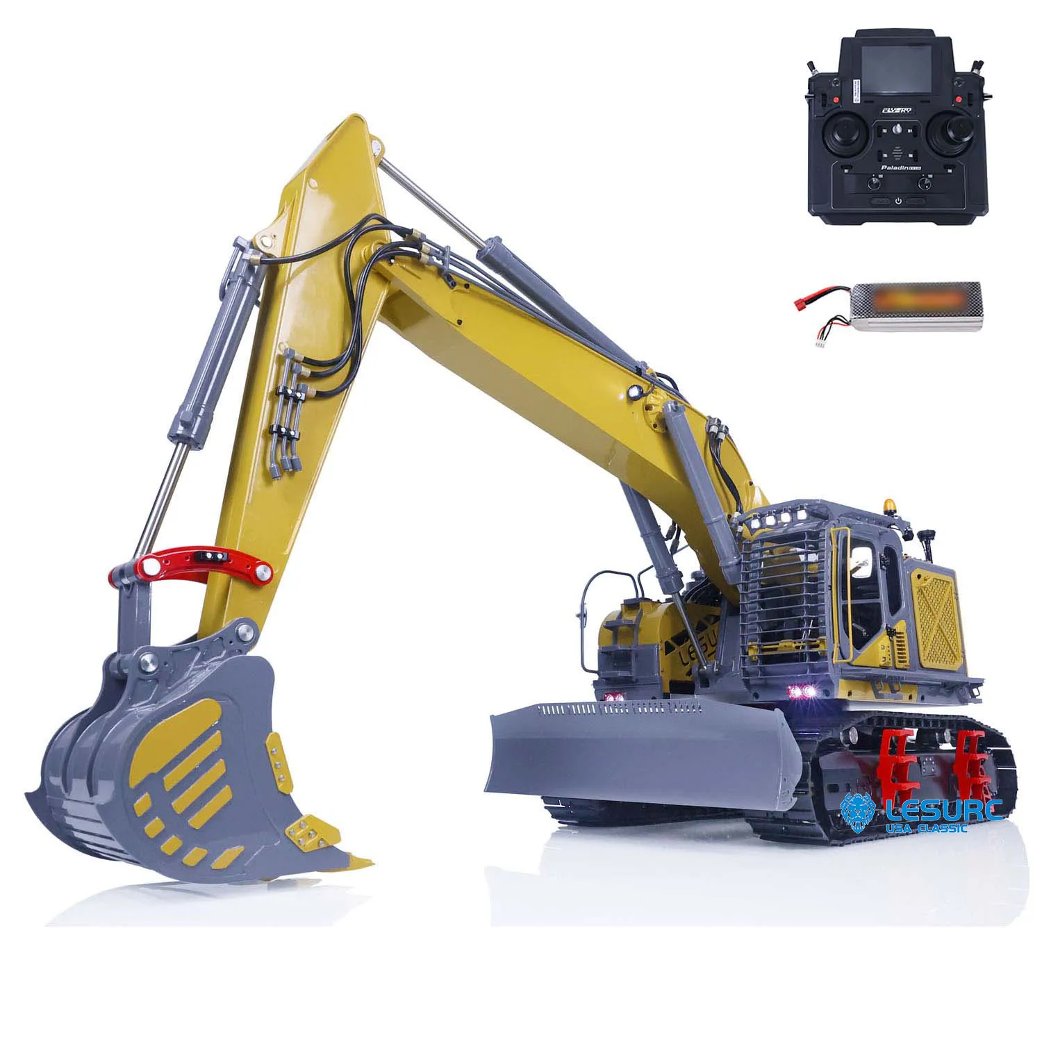 LESU 1/14 Metal Hydraulic Radio Control Excavator With Black Tracks Aoue ET35 Hydraulic Digger RC Construction Cars