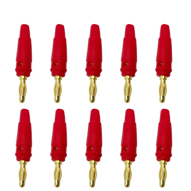 4mm Banana Plugs Connector Pure Copper Gold Plated Video Musical Speaker Cable Wire Pin Red Black Yellow Banana Plug Connectors