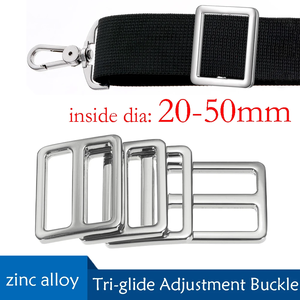 

Metal Square Ring Tri-glide Adjustment Buckle Rectangle Loops Leather Craft Bag Parts Strap Webbing Garment DIY Accessory