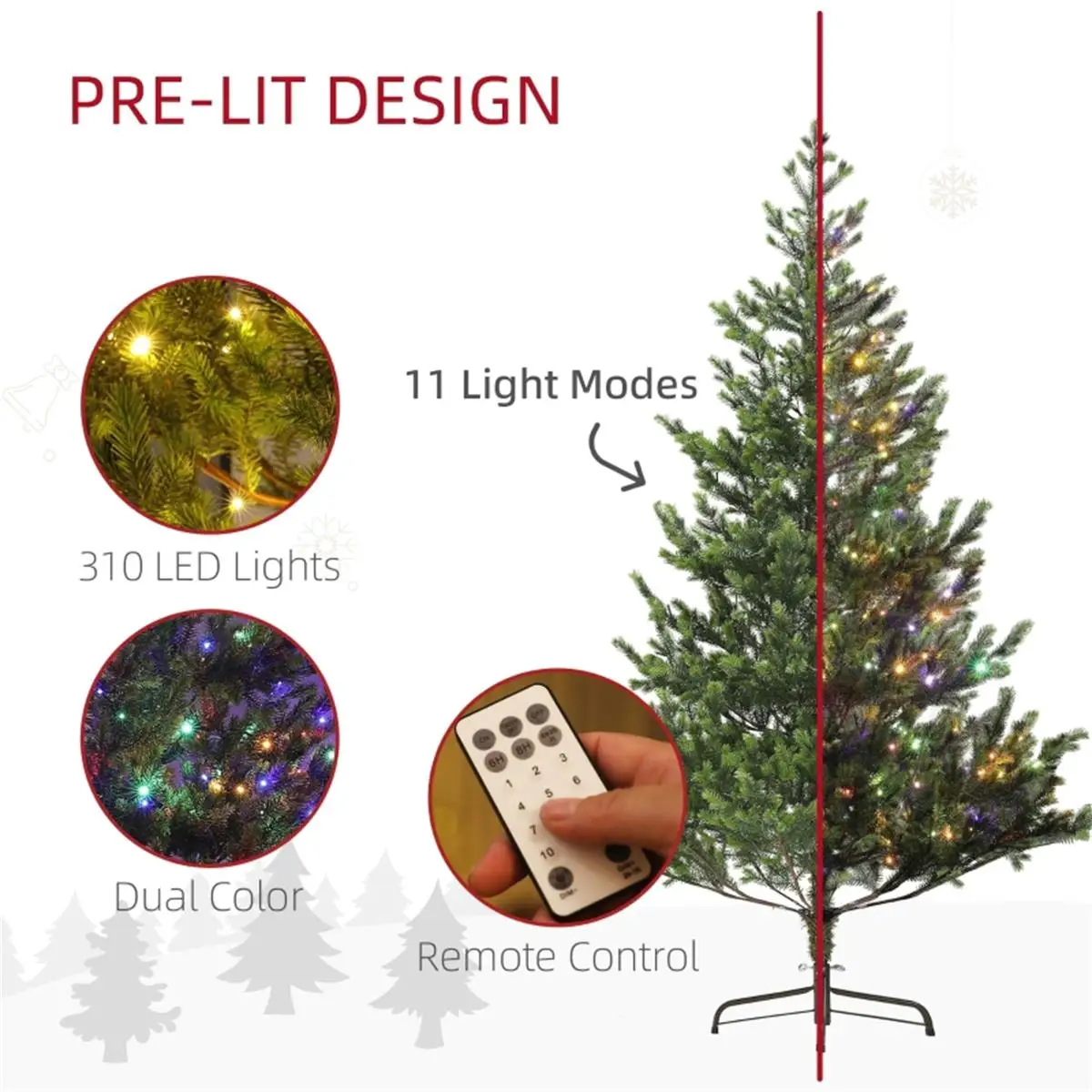 7.5ft Artificial Christmas Tree - Festive Holiday Décor for Home & Office - Easy Setup & Realistic Design