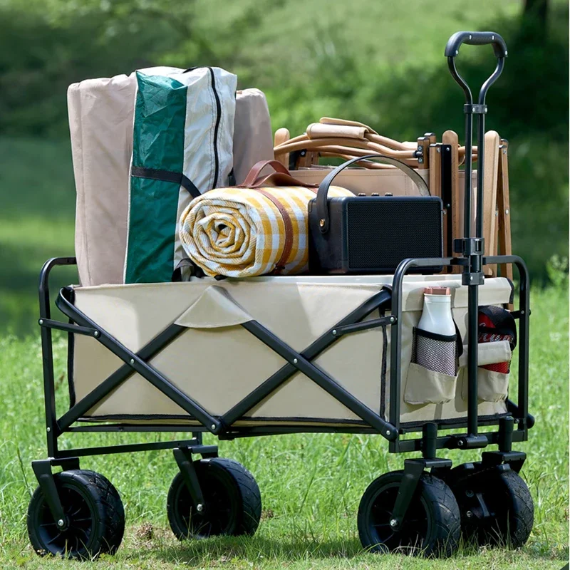 Uni-Silent 80kgs Rolling Folding & Rolling Collapsible Garden Cart, Outdoor Camping Wagon with 360 degree Swivel Wheels for FW80