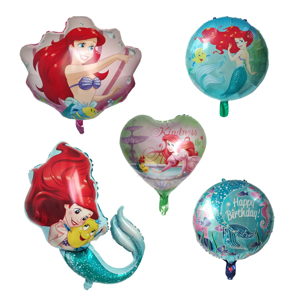 Disney Princess Little Mermaid Ariel Party Balloons Number Foil Balloon Kids Birthday Party Decoration Baby Shower Helium Globos