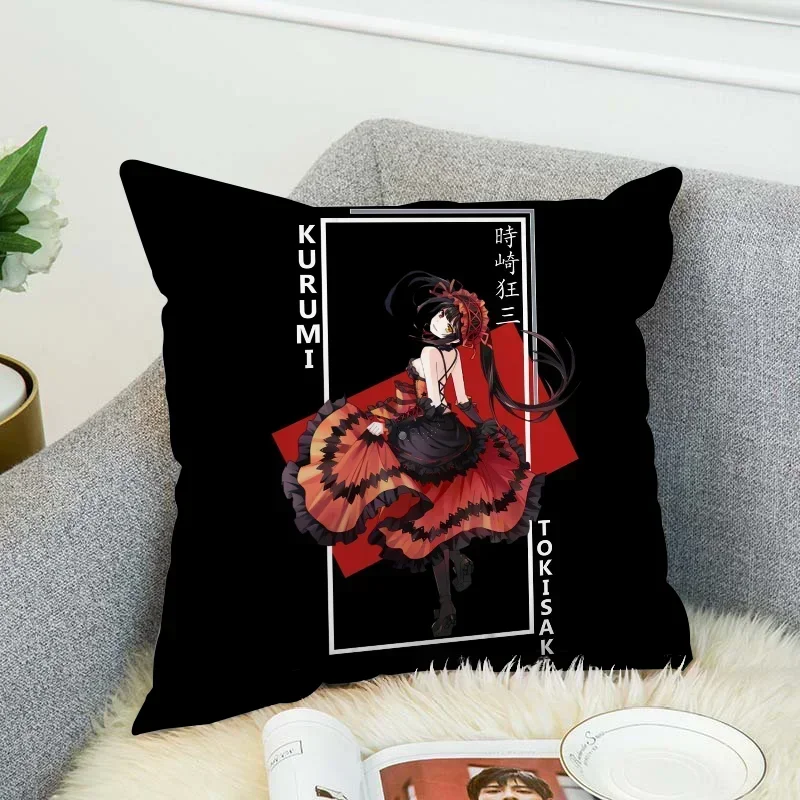 T-Tokisaki Kurumi Pillow Cases Decorative Cushions Cover for Sofa Pillowcases Cushion Covers Pillowcase Decor 40x40 45*45