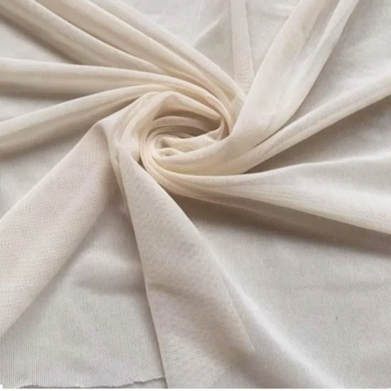 20D Flesh Skin Elastic Spandex Gauze Material Encryption Thin Through Soft Dance Dress Mesh Fabric