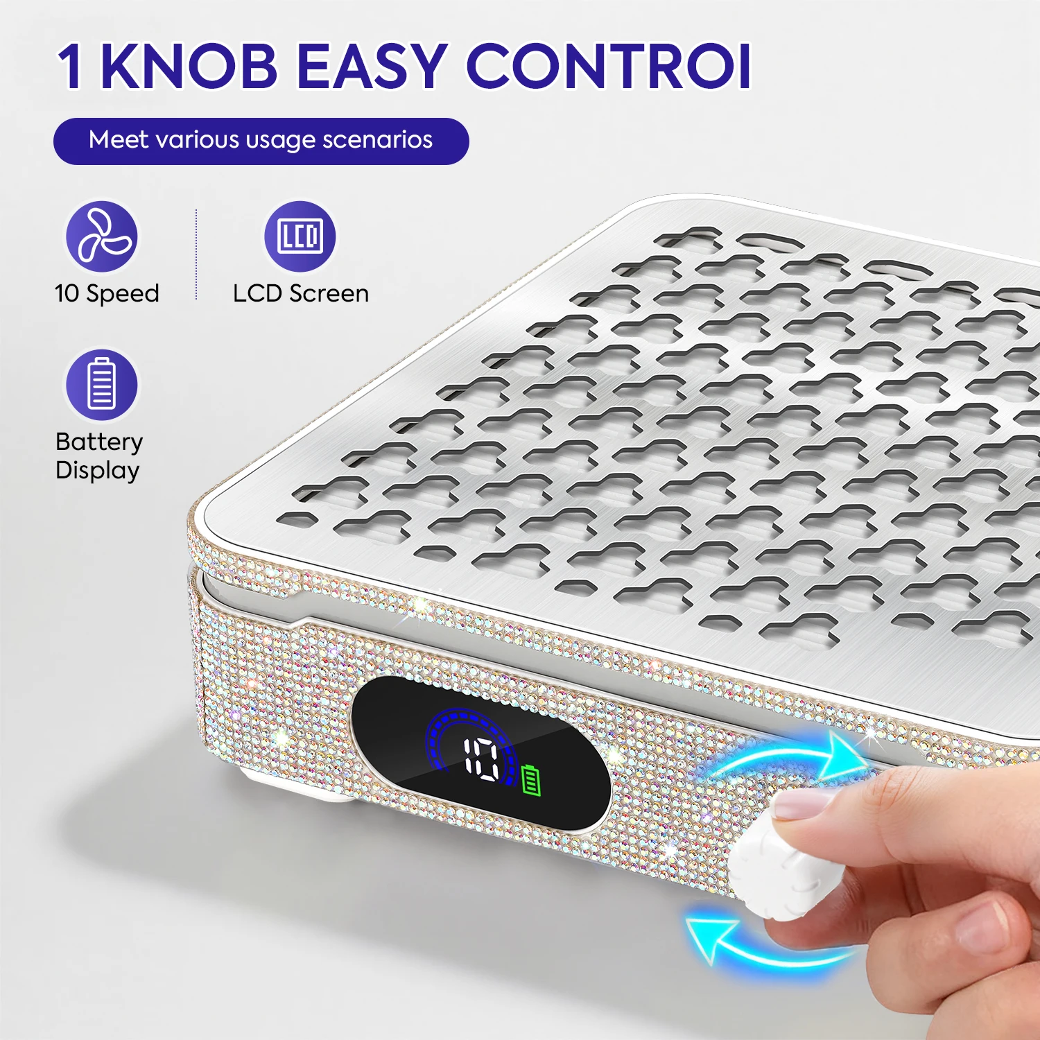 عرض الطاقة مانيكير مجمع غبار الأظافر مع حزام مغناطيسي قابل للفصل جامع الأظافر لصالون مانيكير المنزل