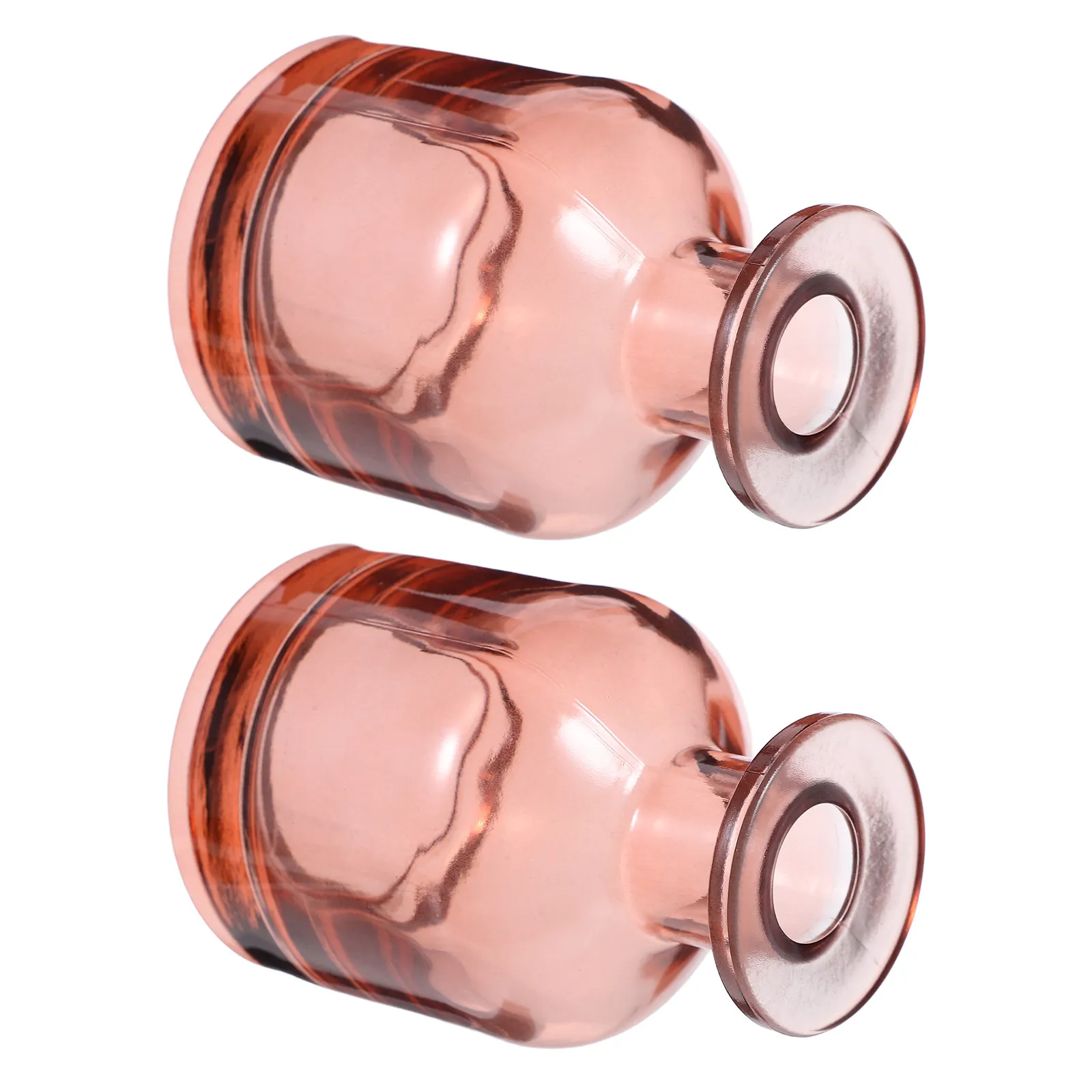 2Pcs Glass Aromatherapy Reed Diffuser Bottles Elegant Round Design Refillable Oil Dispenser for Home Decor Fragrance Storage