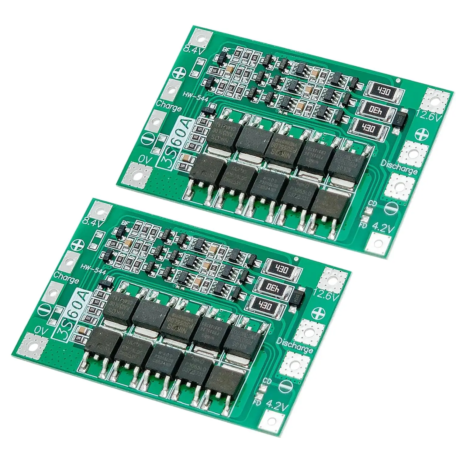 2Pcs 3S 60A 40A with Balance 18650 Charger PCB BMS Protection Board Li-ion Lithium Battery Charger Protection 11.1V 12V 12.6V