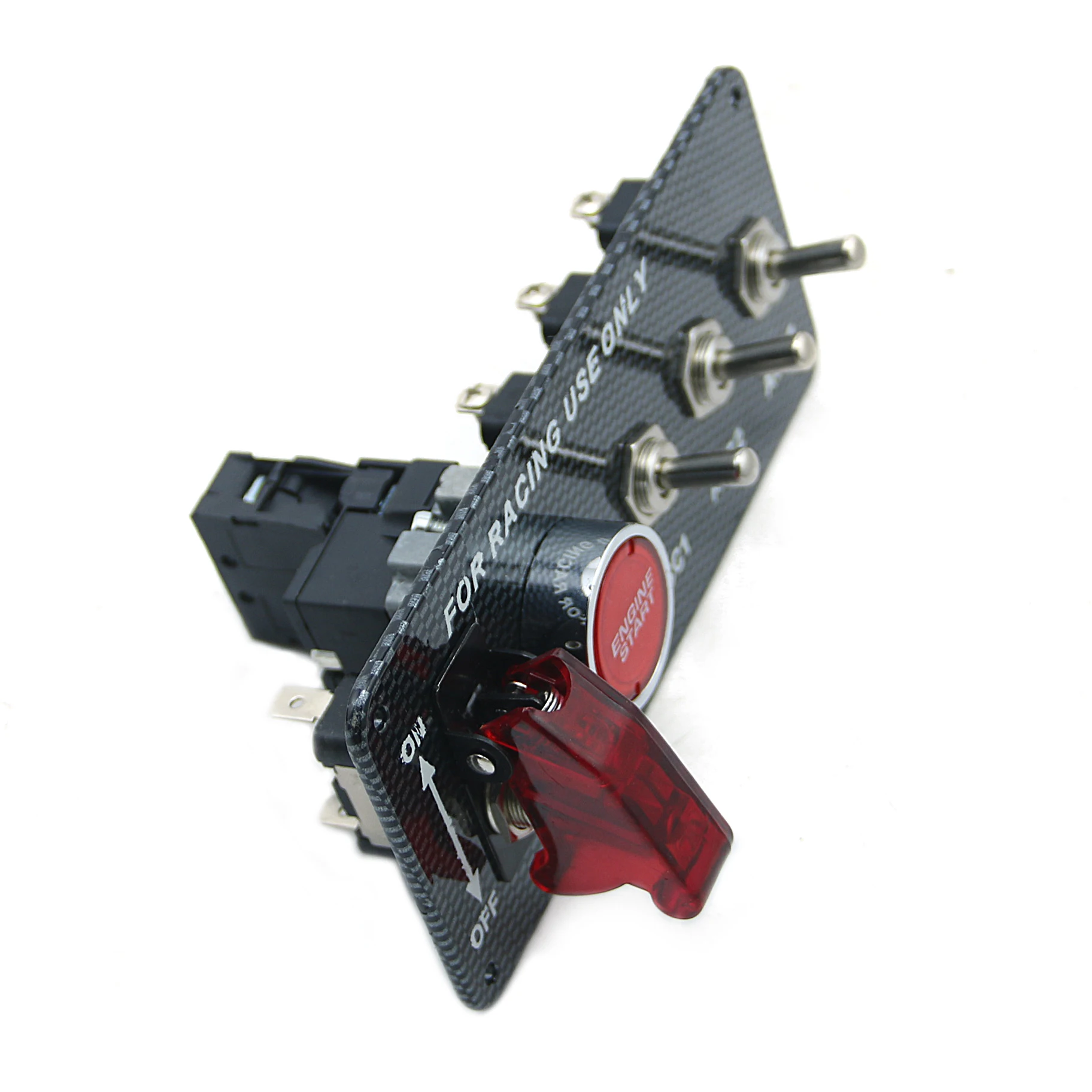 Universal LED Toggle Ignition Switch Panel Engine Start Push Button Set Car Accessory  For 12V Power Speediness & Racing Vehicle