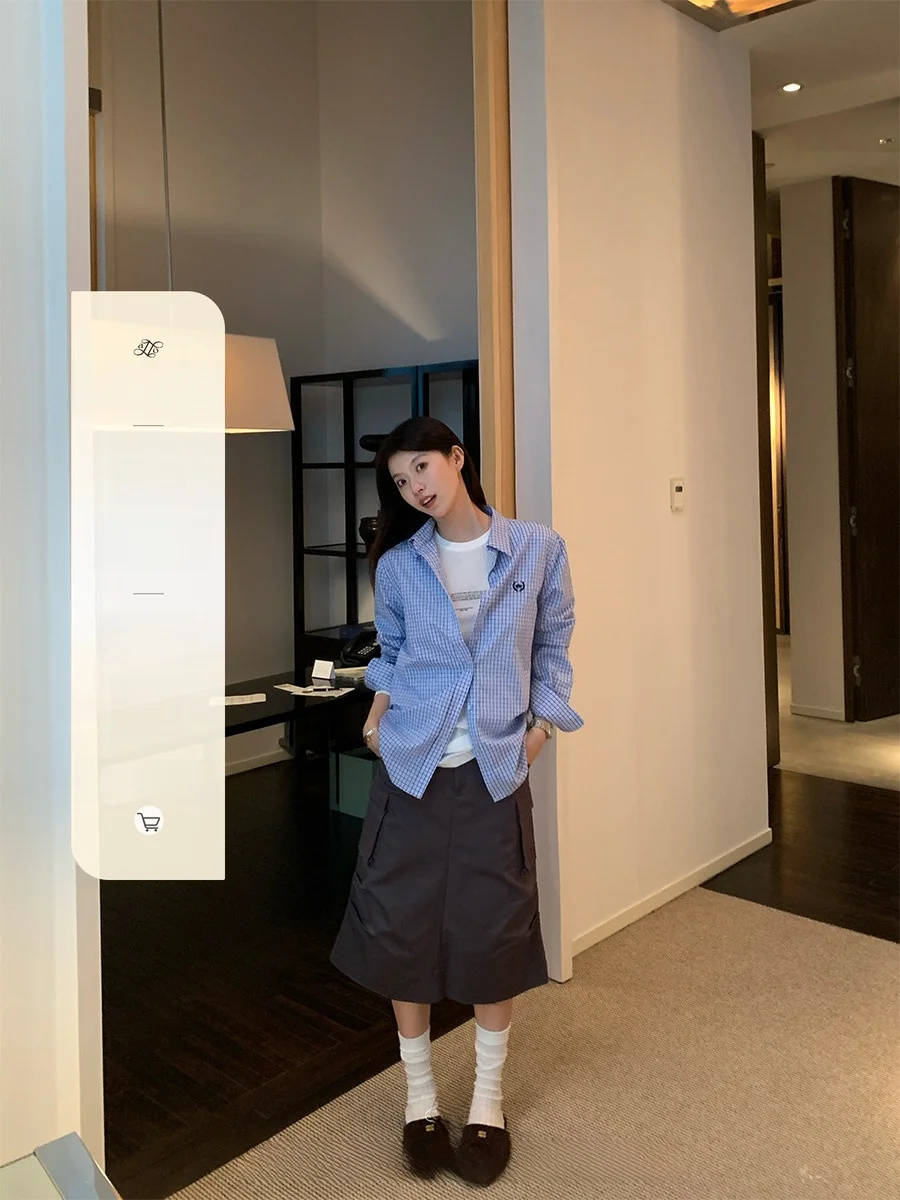 

Ретро-юбка А-силуэта в американском рабочем стиле для девочек и женщин, осенняя, стройнящая, универсальная, Bellagirl ao Label