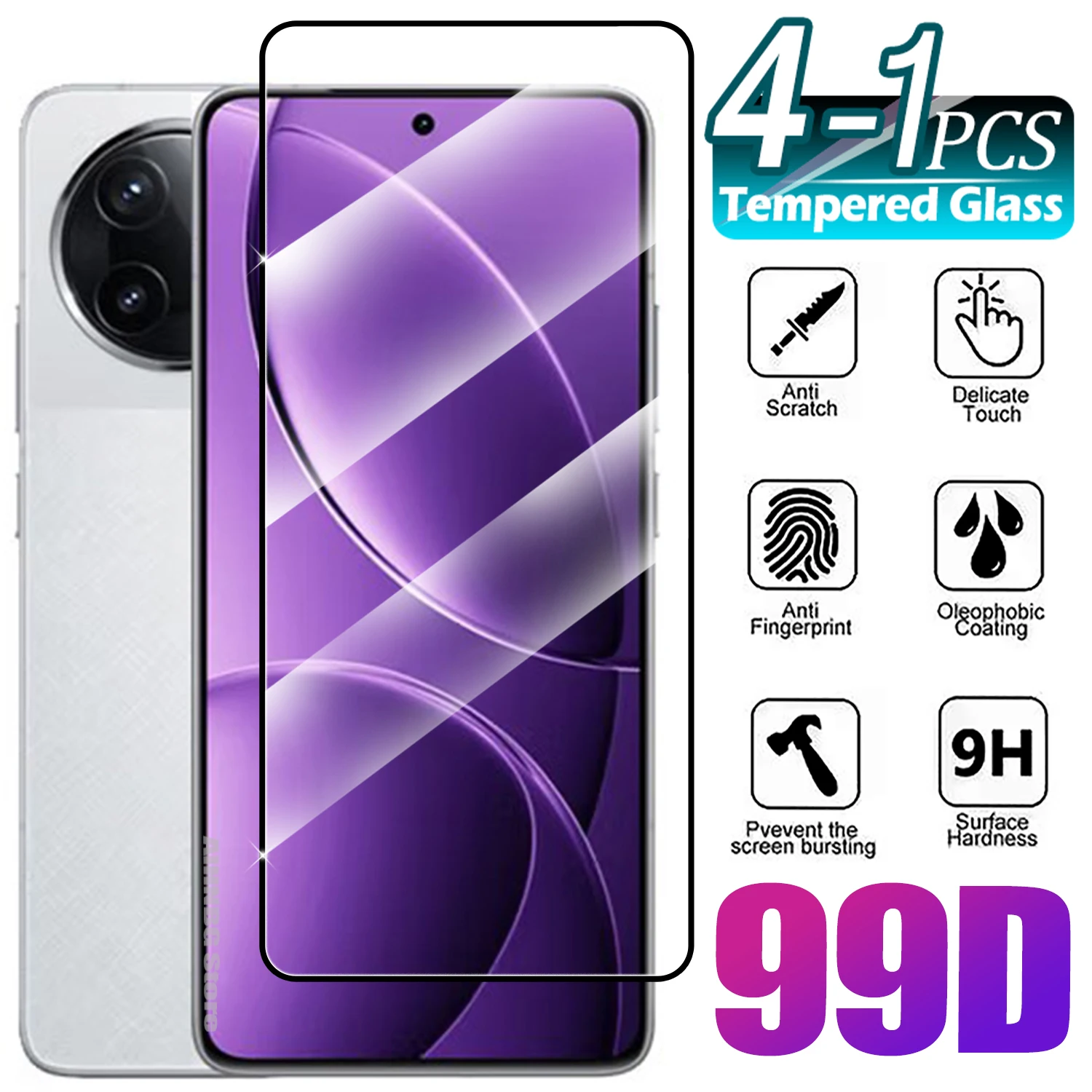 

1/4Pcs Tempered Glass For Xiaomi Redmi K80 Screen Protector For Redmi K80 Pro Black Edge Protective Film