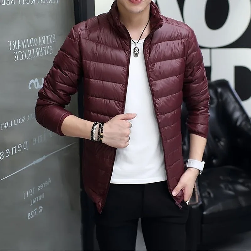 

Новая мужская зимняя легкая хлопковая куртка с воротником, повседневная модная мужская верхняя одежда с воротником Dopane, тонкая застежка-молния