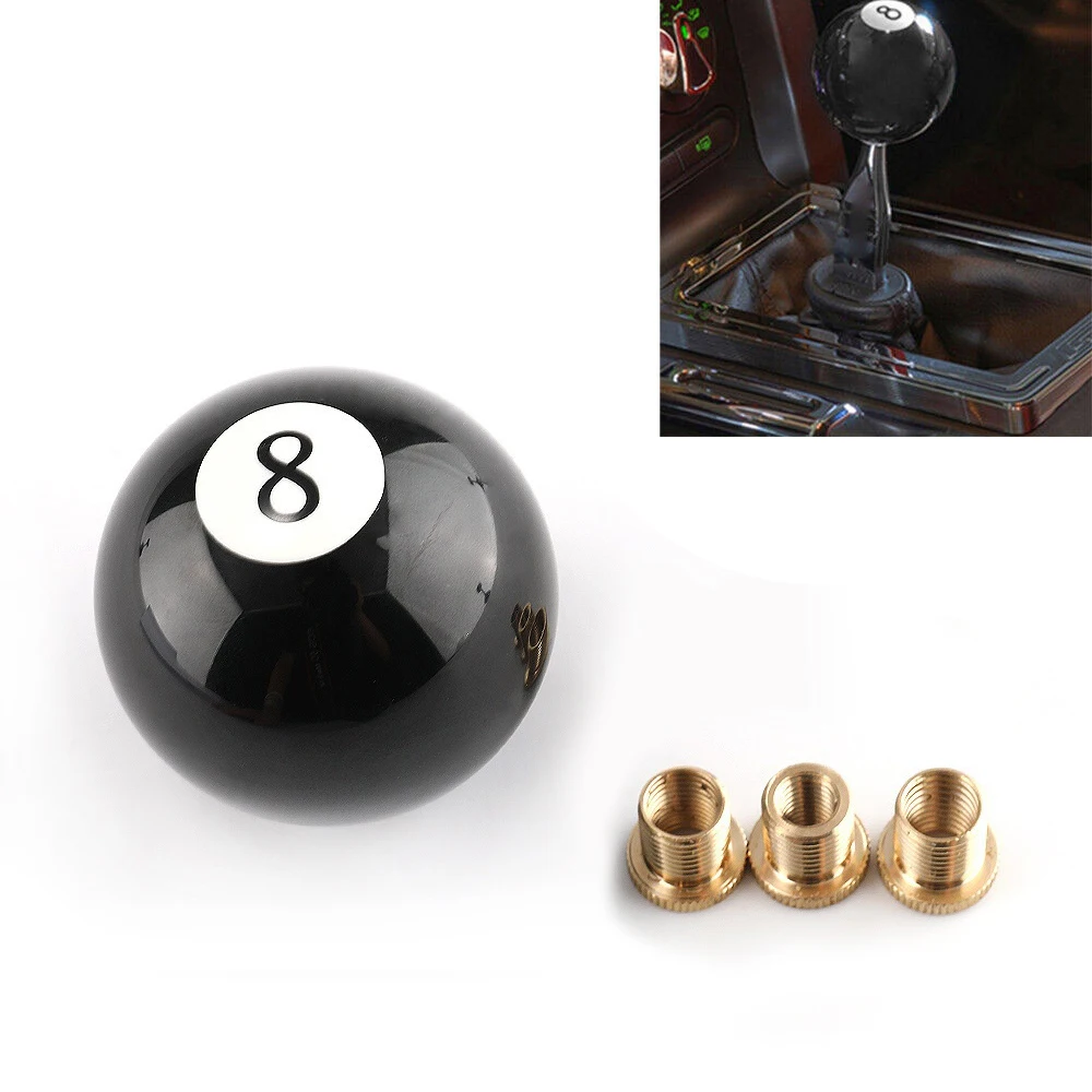 

#8 eight Pool Billiard Ball custom Gear Shifter Shift Knob car lever Black Truck