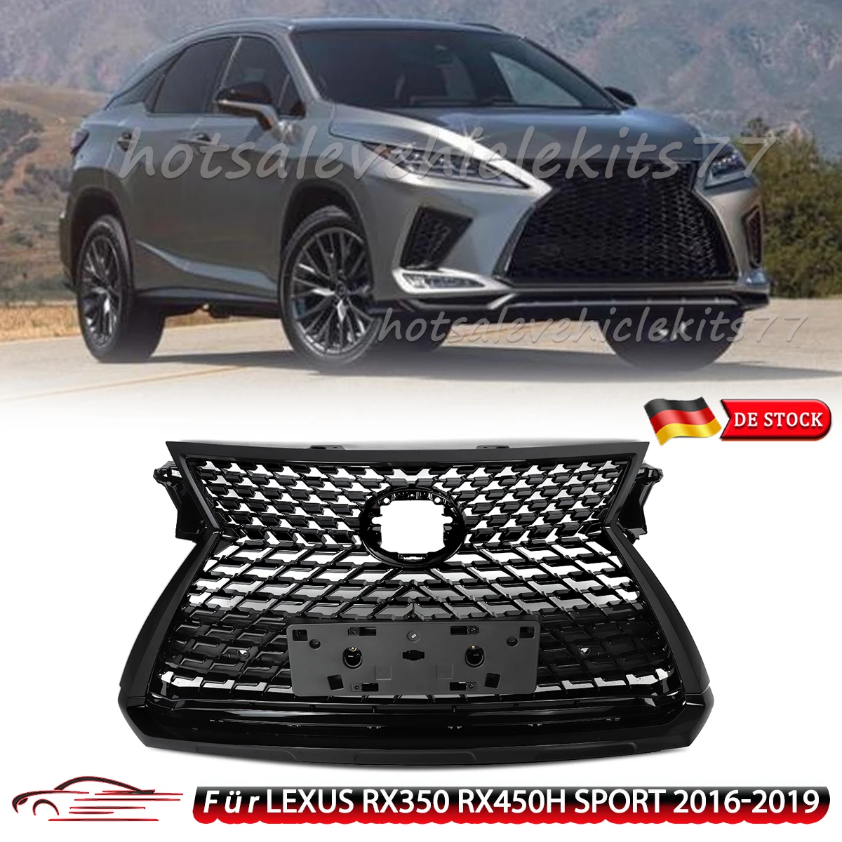 Front Bumper Racing Centre Grille For Lexus RX350 RX350L RX450 RX450H RX450HL 2016 2017 2018 Base Sport Model Upper Grill