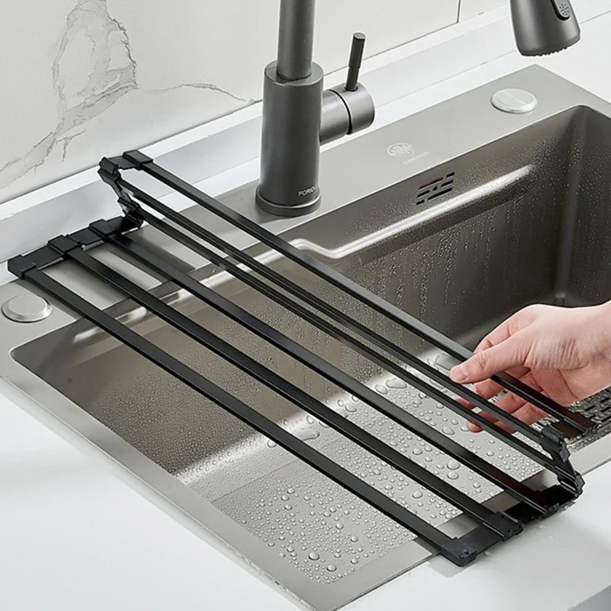 

Roll up Dish Drying Rack Over The Sink for Kitchen Aluminum Dish Rack Portable Foldable Dish Drying Racks No rust No mildew