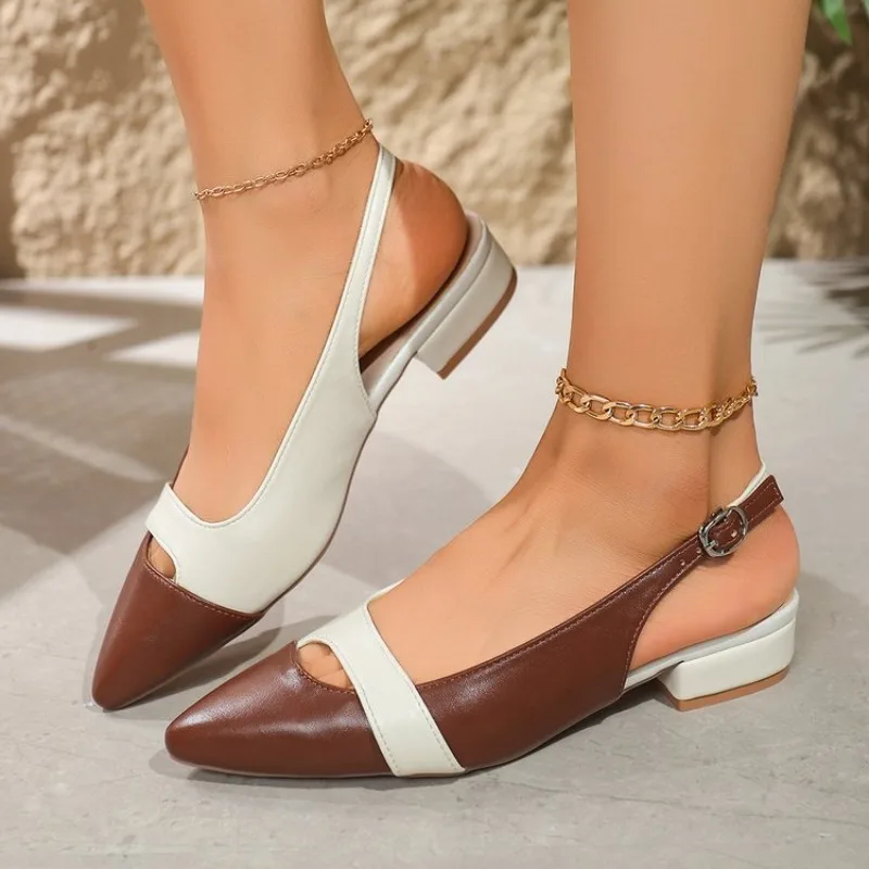 Sandals for Woman Baotou Matching Pointed Flat Shoes Empty Summer Women's Skirt Fashion Sandals