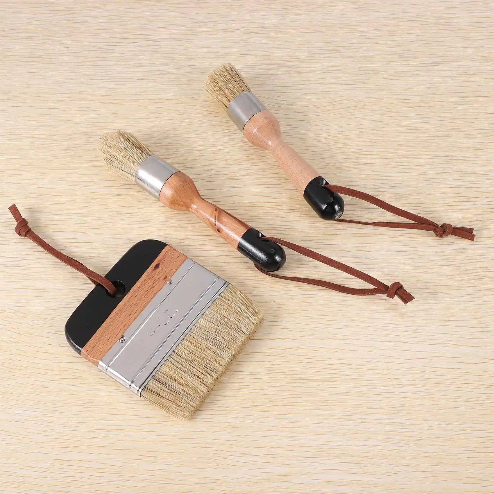 

ABSE-3Pack Кисти для мела и воска Кисти для трафаретов с щетиной для деревянной мебели Домашний декор стен